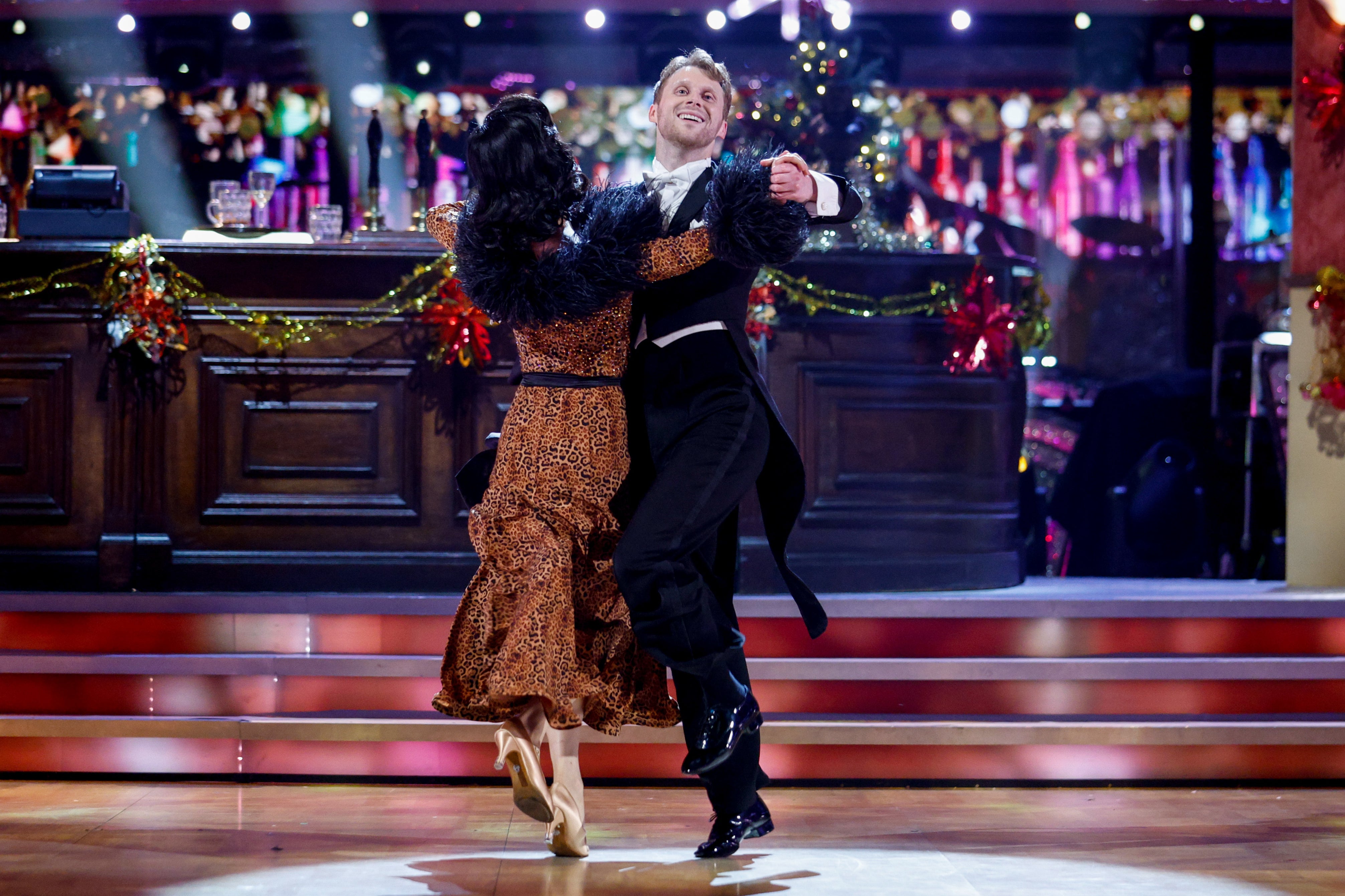 Jamie Borthwick and his partner Nancy Xu dancing the Quickstep