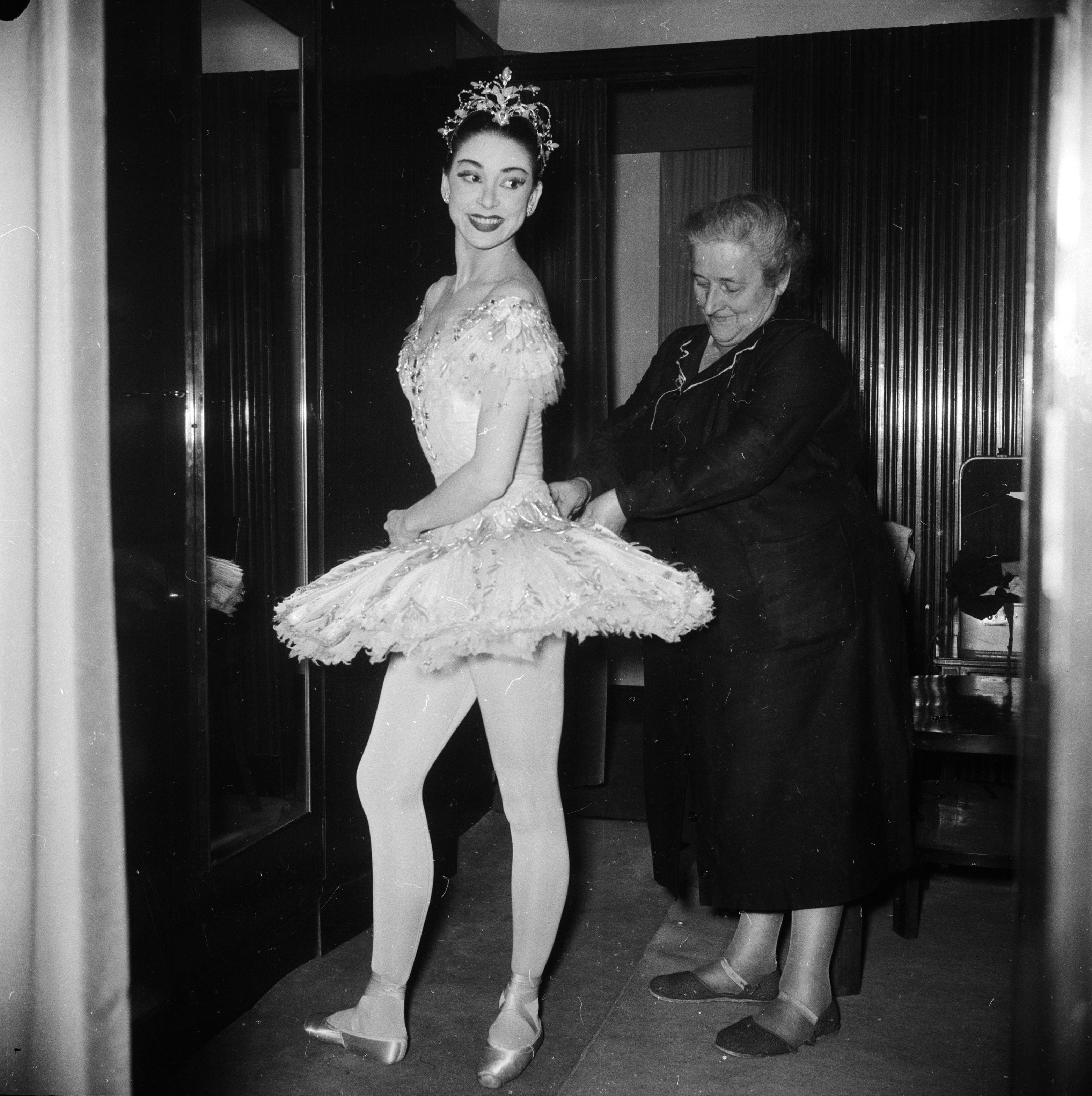 British ballet dancer Margot Fonteyn in Milan for a production of the Nutcracker at La Scala in 1957
