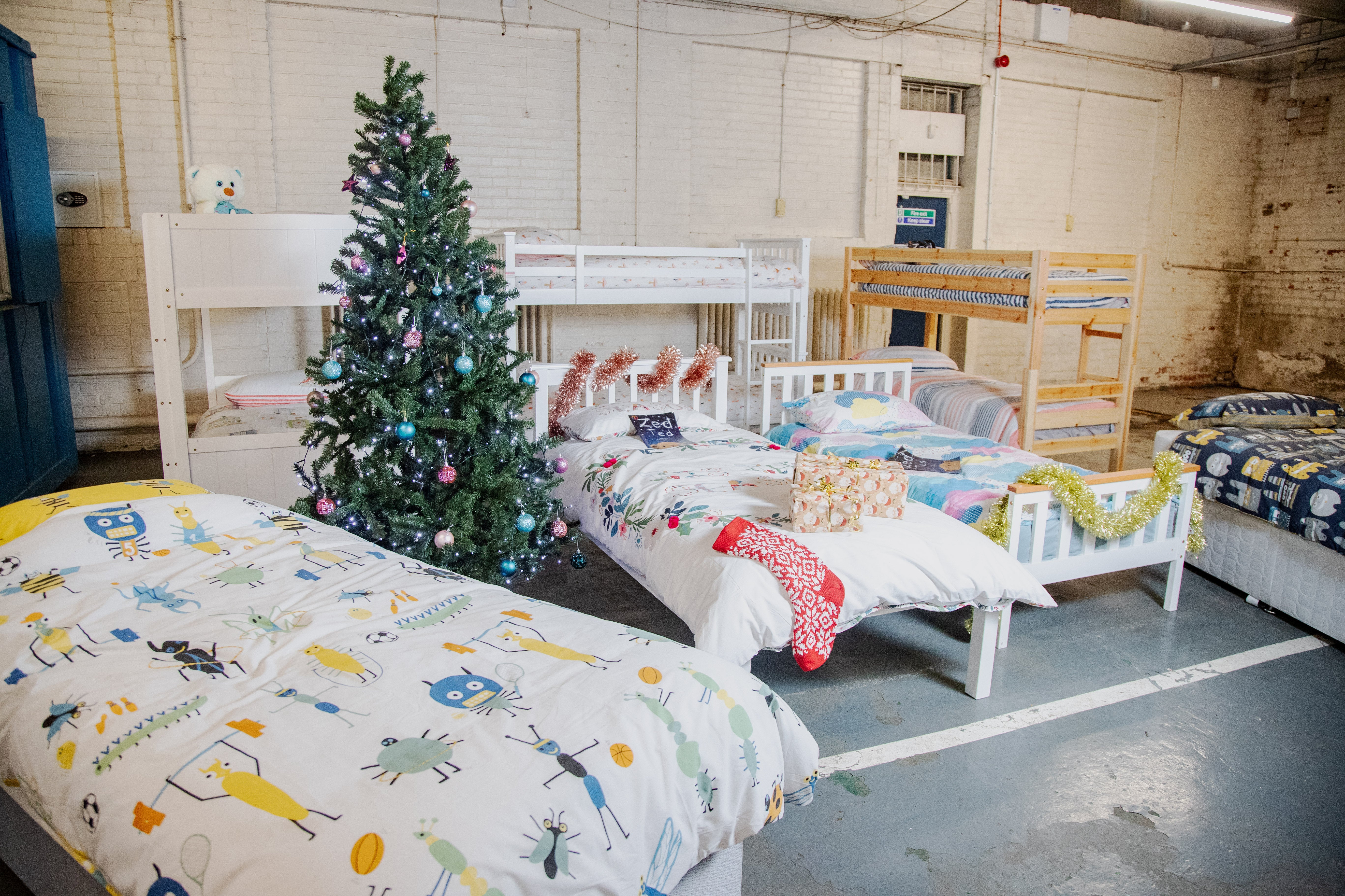 The charity’s HQ is a grotto of beds, pillows, pyjamas, duvets, toothbrushes and chocolate treats
