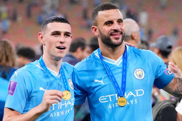 Phil Foden (left) was on the scoresheet as Manchester City thrashed Brazilian side Fluminense (Manu Fernandez/AP)