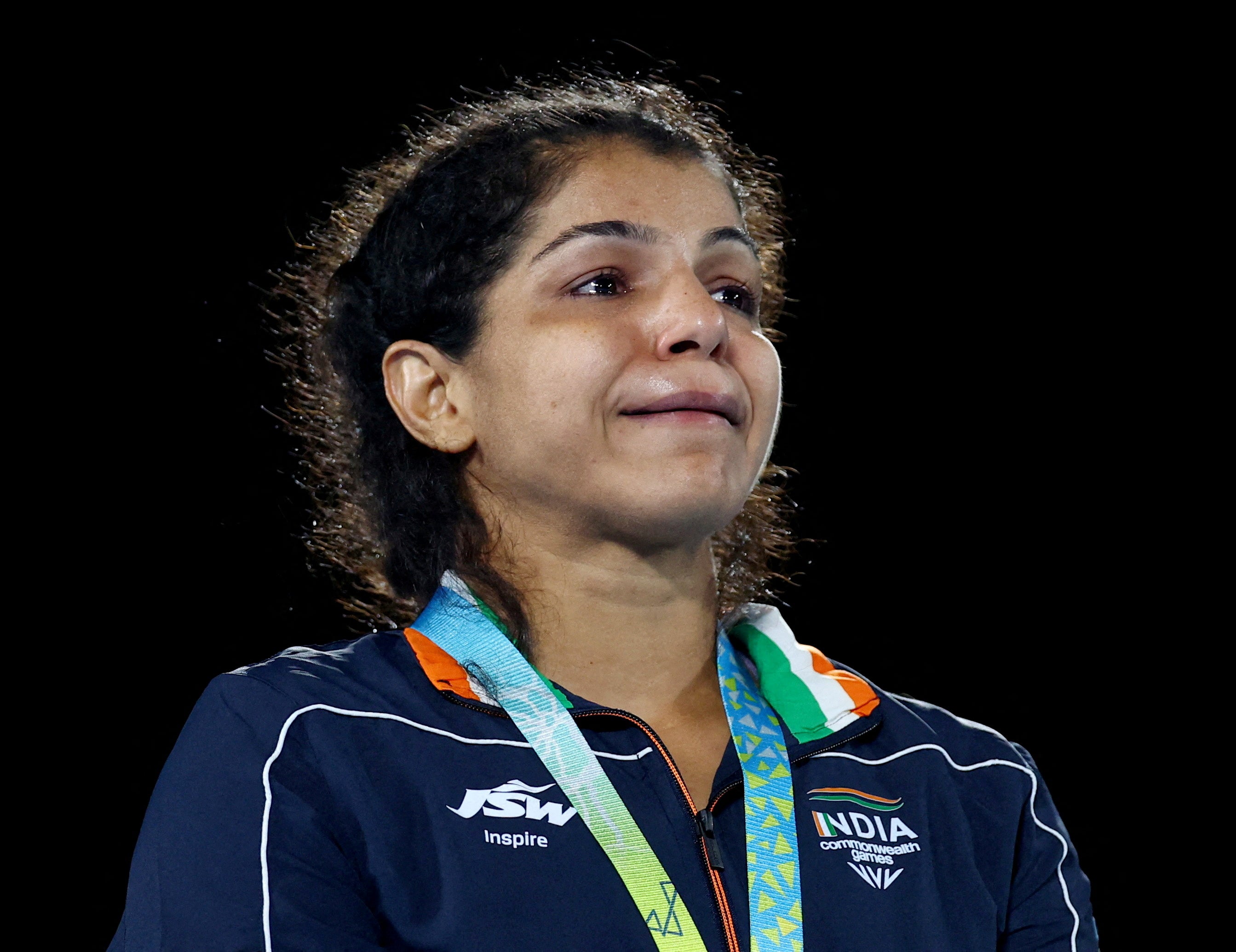 <p>File:  Indian wrestler Sakshi Malik at the Commonwealth Games in Britain</p>