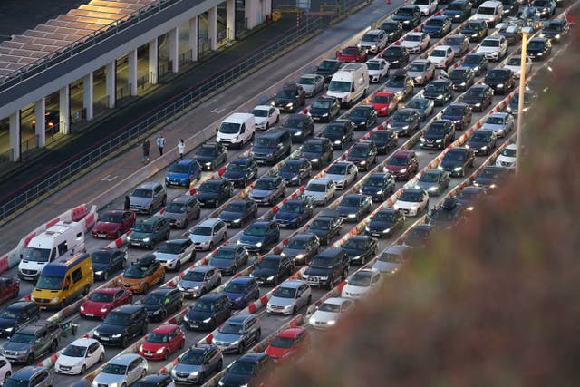 Traffic queues for ferries (Gareth Fuller/PA)