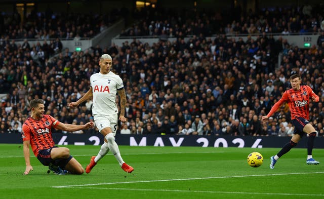 <p>Richarlison turns home Tottenham’s opening goal</p>