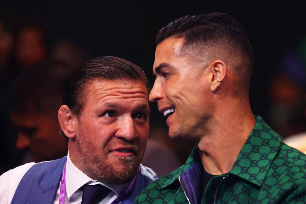 Joshua v Wallin: Cristiano Ronaldo and Conor McGregor ringside at fight in Saudi Arabia