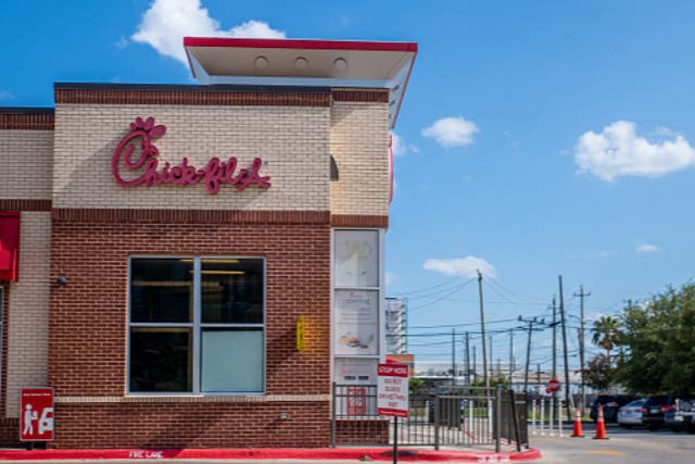 <p>A Chick-fil-A restaurant is seen on 5 July 2022</p>