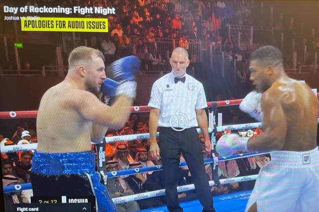 <p>Dazn apologises for audio issues during Anthony Joshua’s fight with Otto Wallin</p>