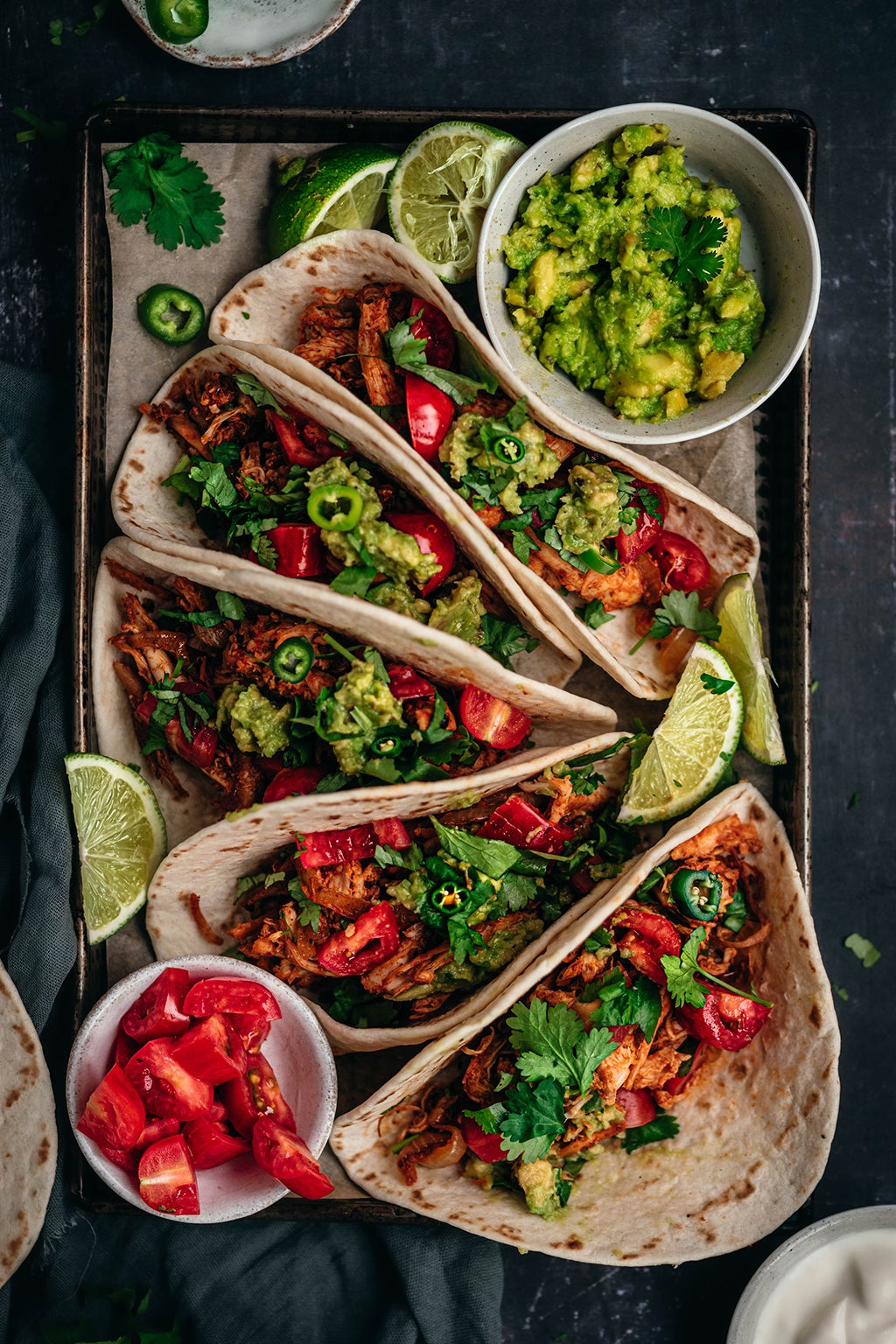 A playful fusion dish giving Christmas turkey a Mexican makeover with vibrant toppings and tangy sprout slaw