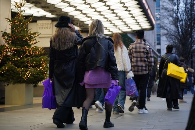 Footfall was down this year compared to Christmas Eve in 2022 (Lucy North/PA)