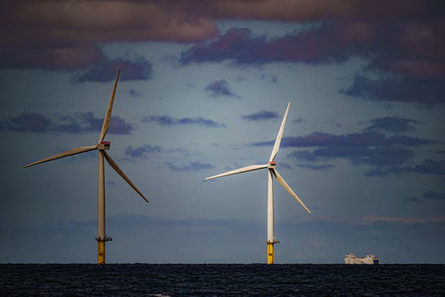 Offshore wind power beat records in 2023 (Ben Birchall/PA)