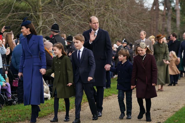 The royal family attended church (Joe Giddens/PA)