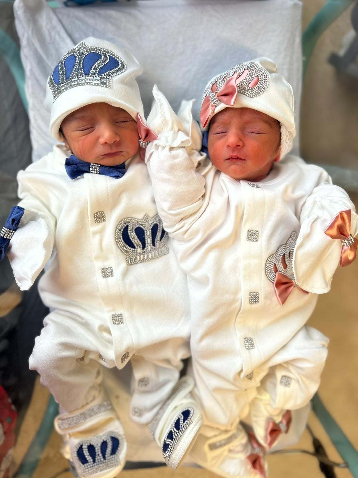 Jami (left) and his sister Rumi, who were born either side of midnight