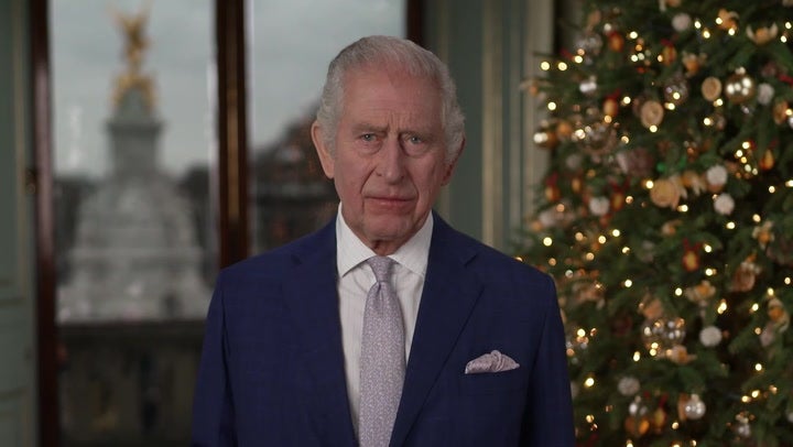 No photos were seen in his annual festive address