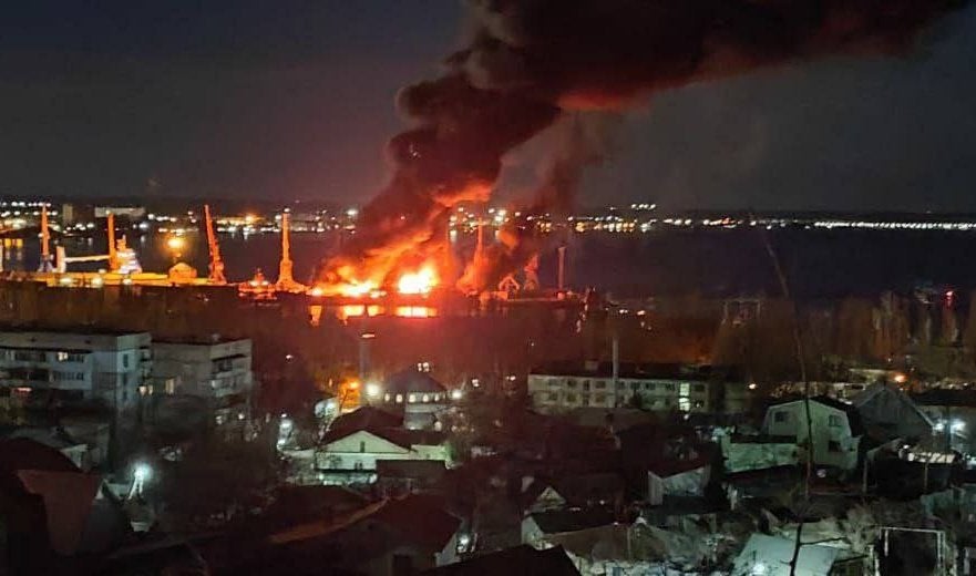 Ukraine successfully struck the Russian port in Feodosia, occupied Crimea in December last year