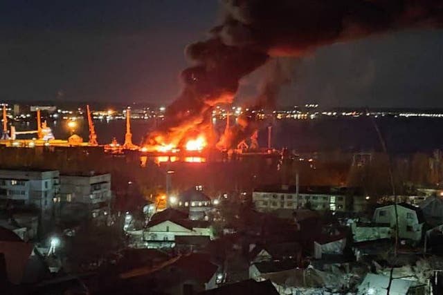 <p>Ukraine successfully struck the port of Feodosia, in Russian-occupied Crimea</p>
