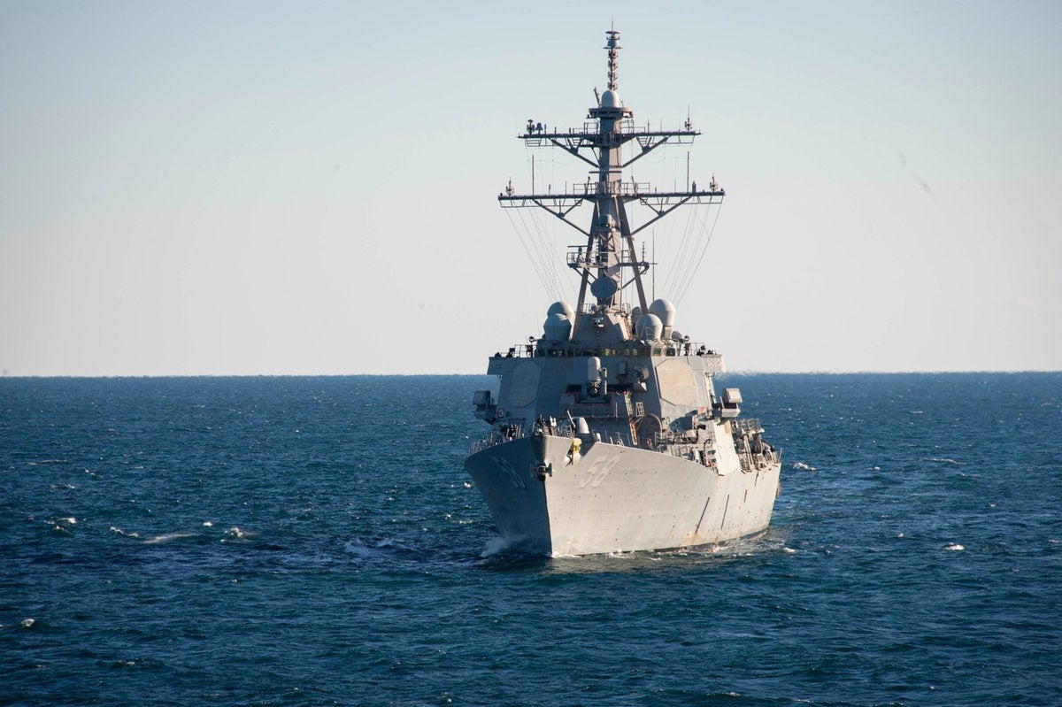 The USS Laboon destroyer shot down a barrage of drone and missiles over the Red Sea fired from Somalia by Houthi rebels on 26 December, the US Central Command says