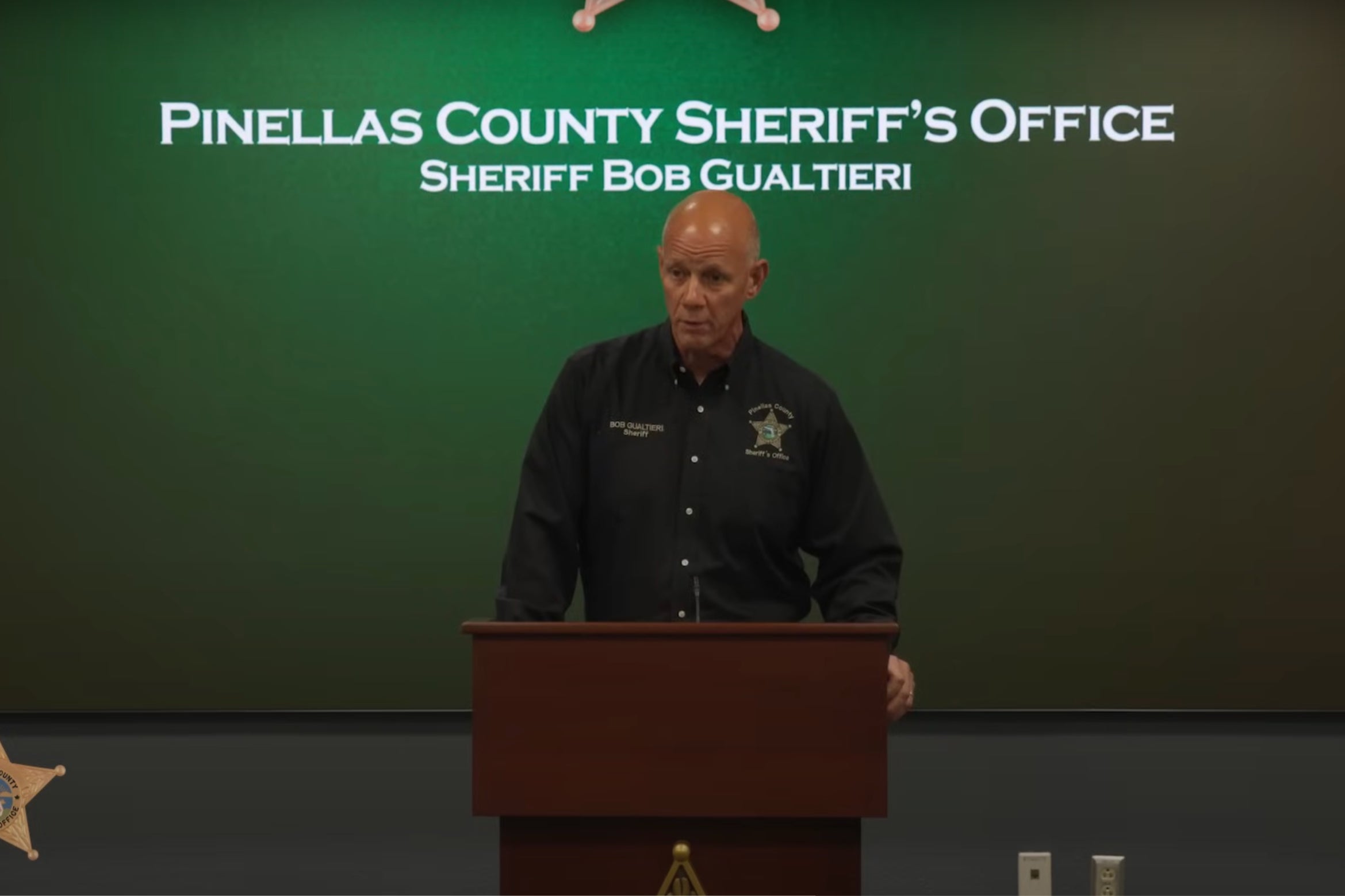 Pinellas County sheriff Bob Gualtieri at a press conference on Tuesday