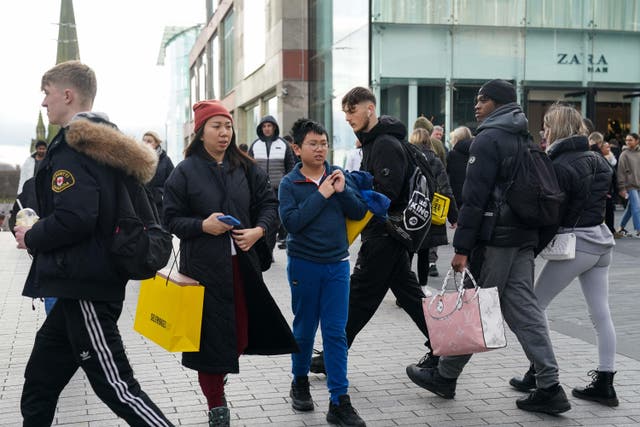 The data suggests the only town to experience a rise in shopper footfall on Boxing Day compared to last year was central London (PA)