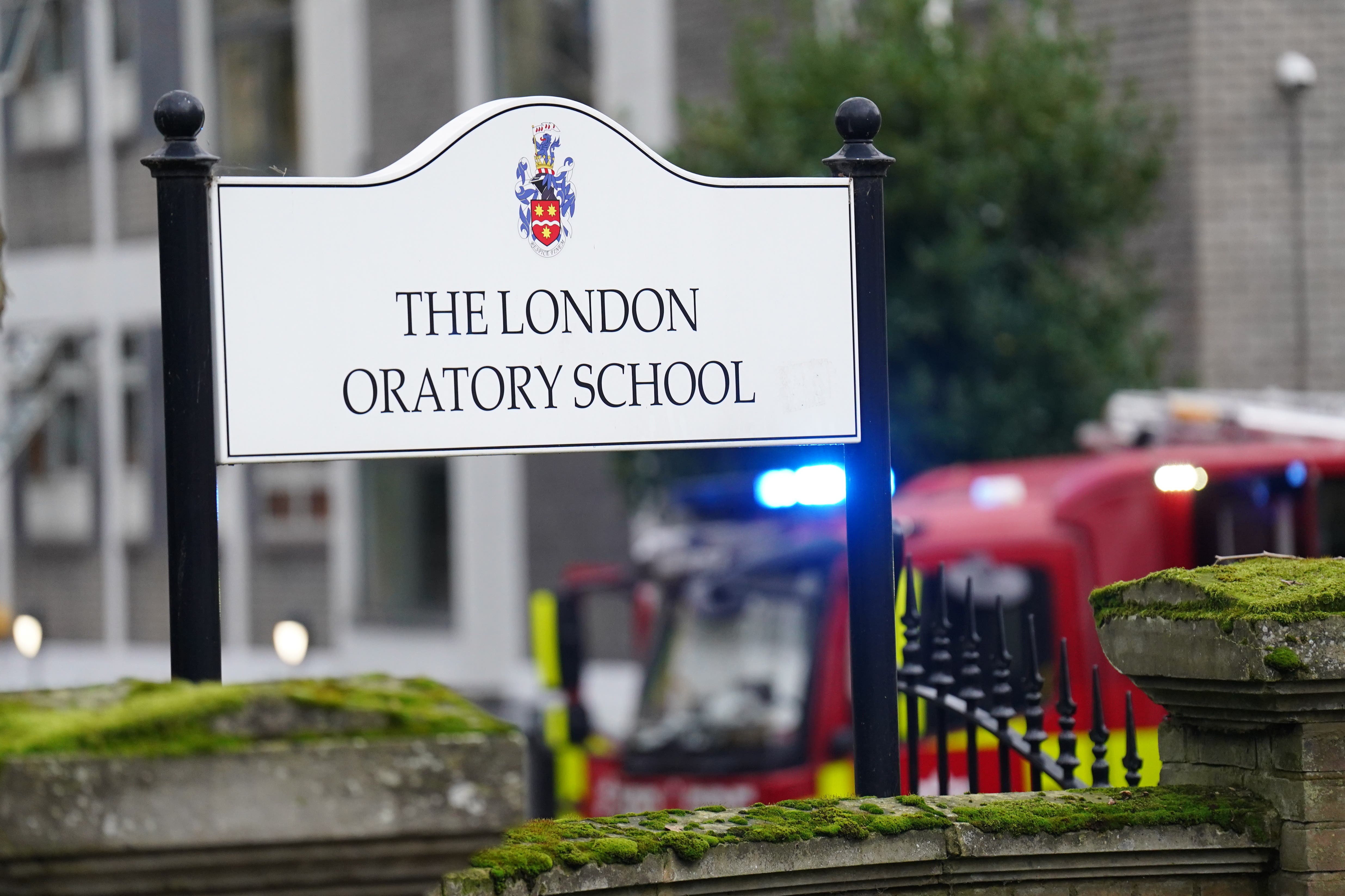 Fire engines at the school in Fulham, west London (James Manning/PA)