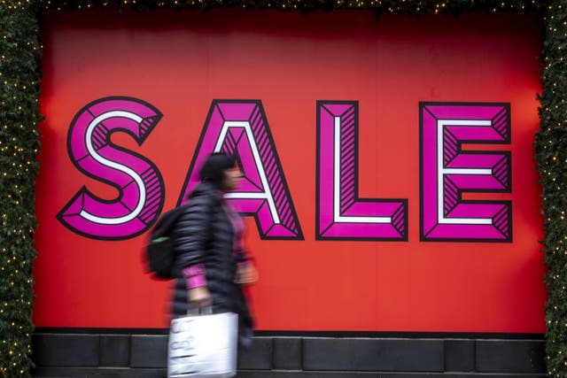 The data shows high streets enjoyed an 8.8% increase in shoppers on Boxing Day than last year (PA)