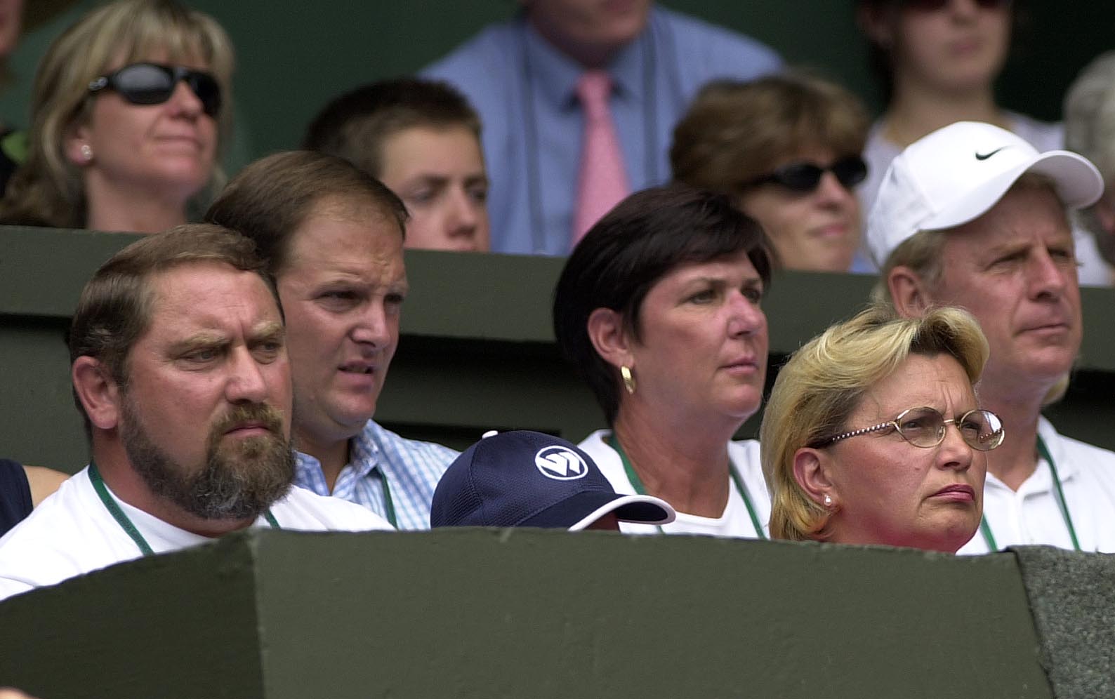 Damir Dokic (left) watches one of Jelena’s matches at Wimbledon