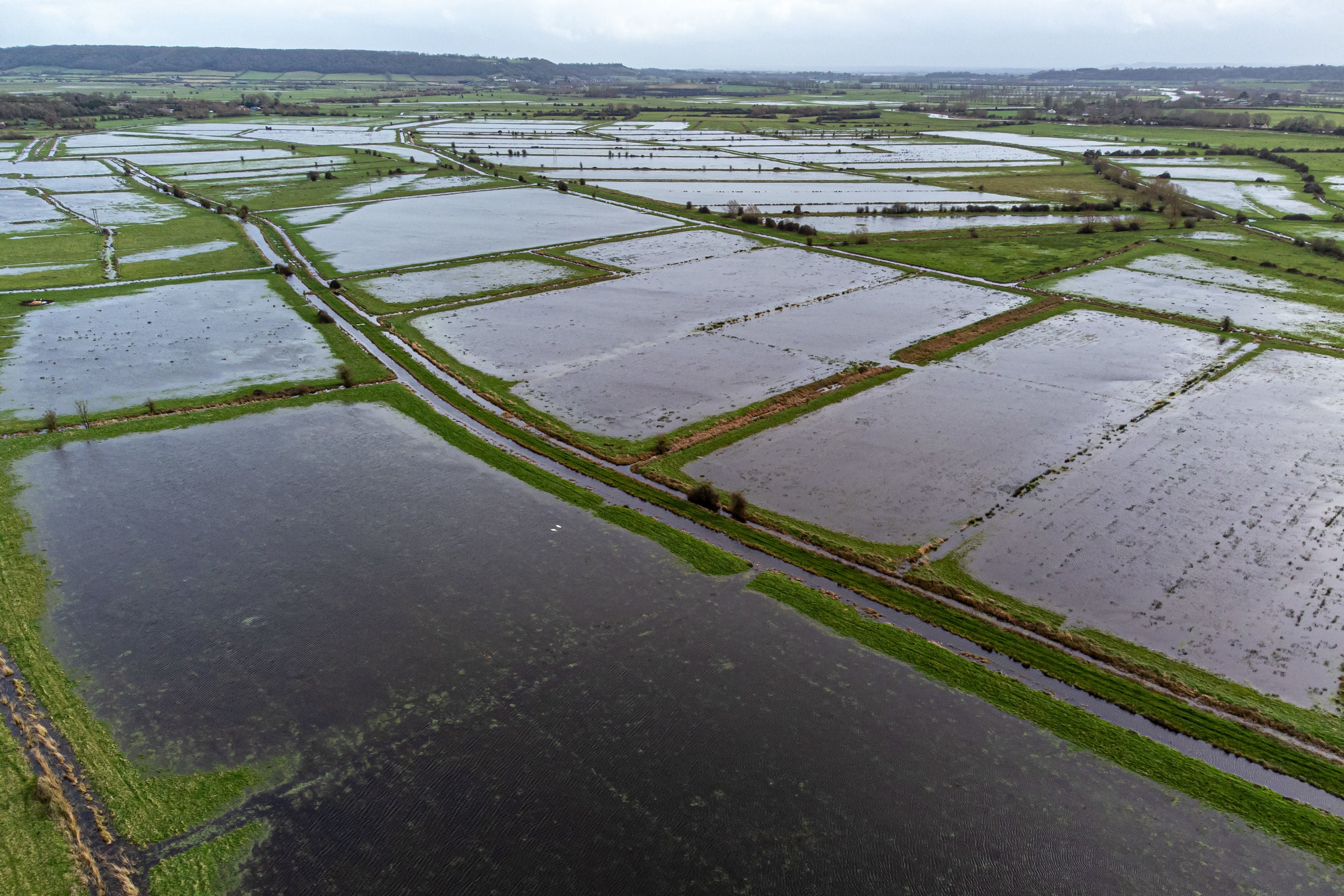 Flooded fields on the Somerset Levels