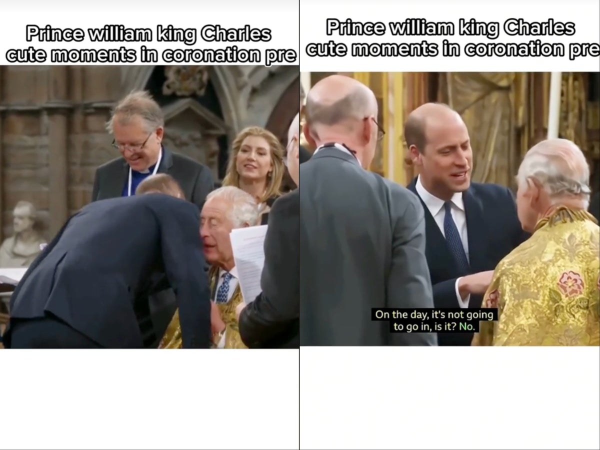 Resurfaced video shows Prince William joke with King Charles during coronation practice