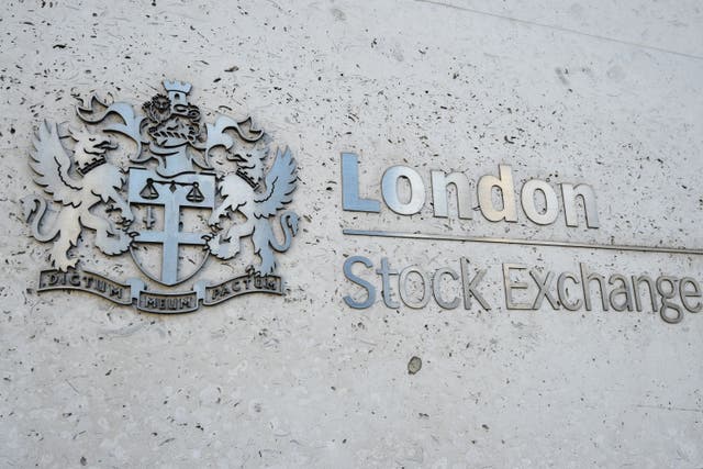 The FTSE 100 moved 0.03%, or 2.21 points lower, to finish at 7,722.74 (Kirsty O’Connor/PA)