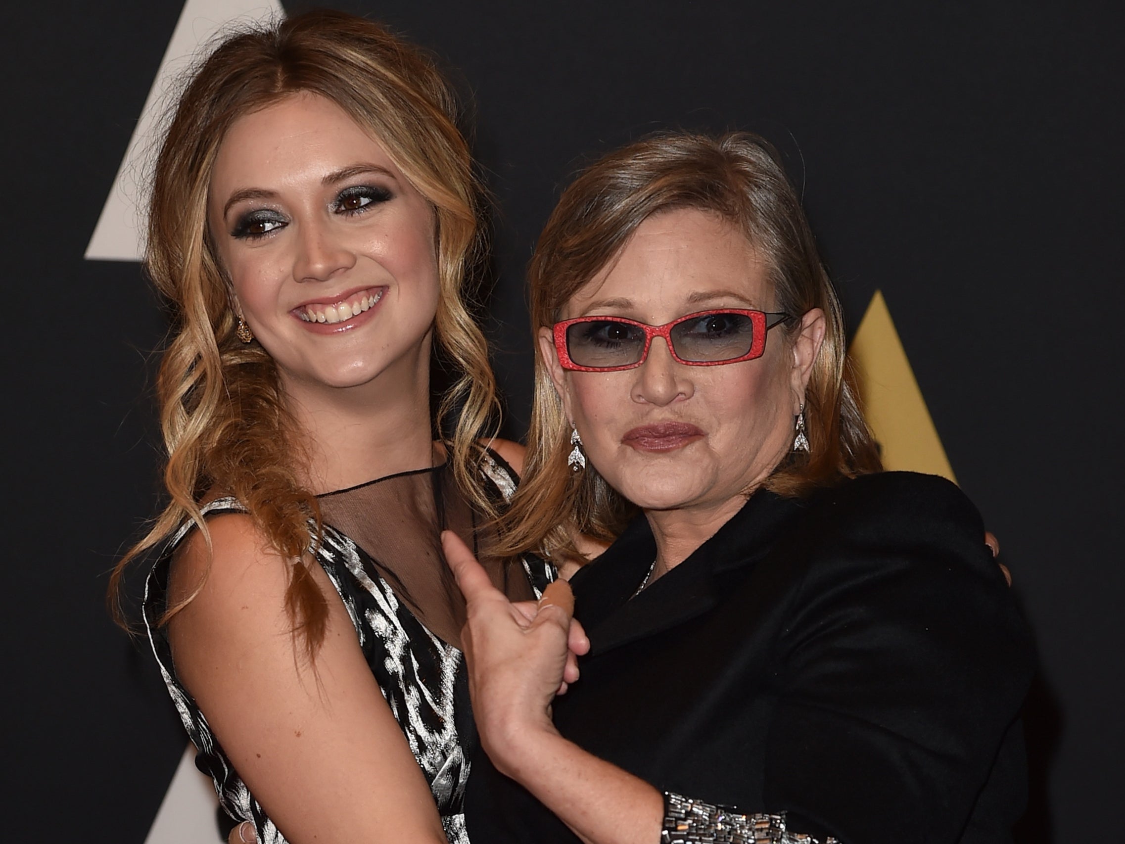 Billie Lourd and Carrie Fisher attending the Governors Awards in Hollywood in November 2015