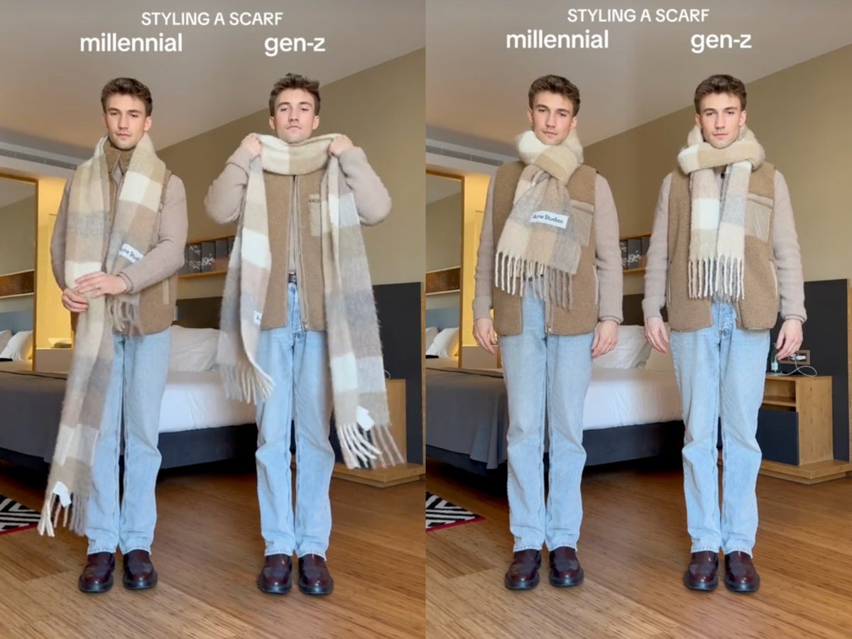 TikToker sparks debate over wearing a scarf the Millennial or Gen Z way
