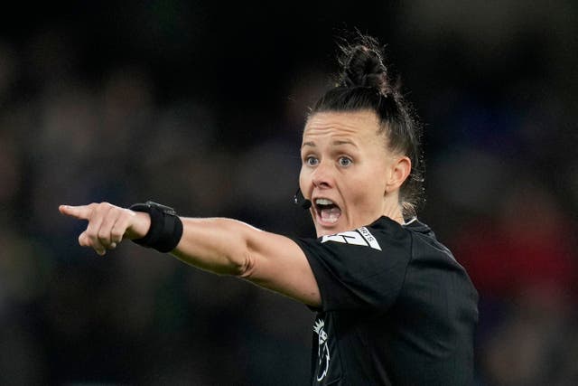 <p>Rebecca Welch made history when she became the first female referee of a men’s Premier League match </p>