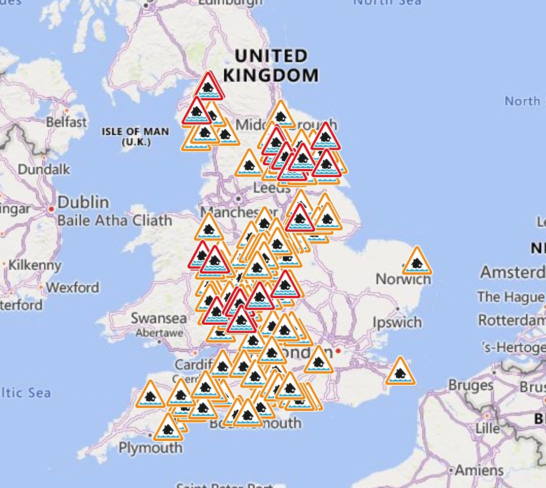 <p>Flood warnings mapped</p>