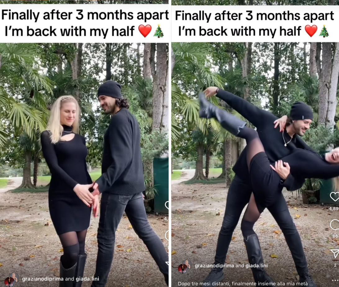 The professional dancer is back with his wife after months apart