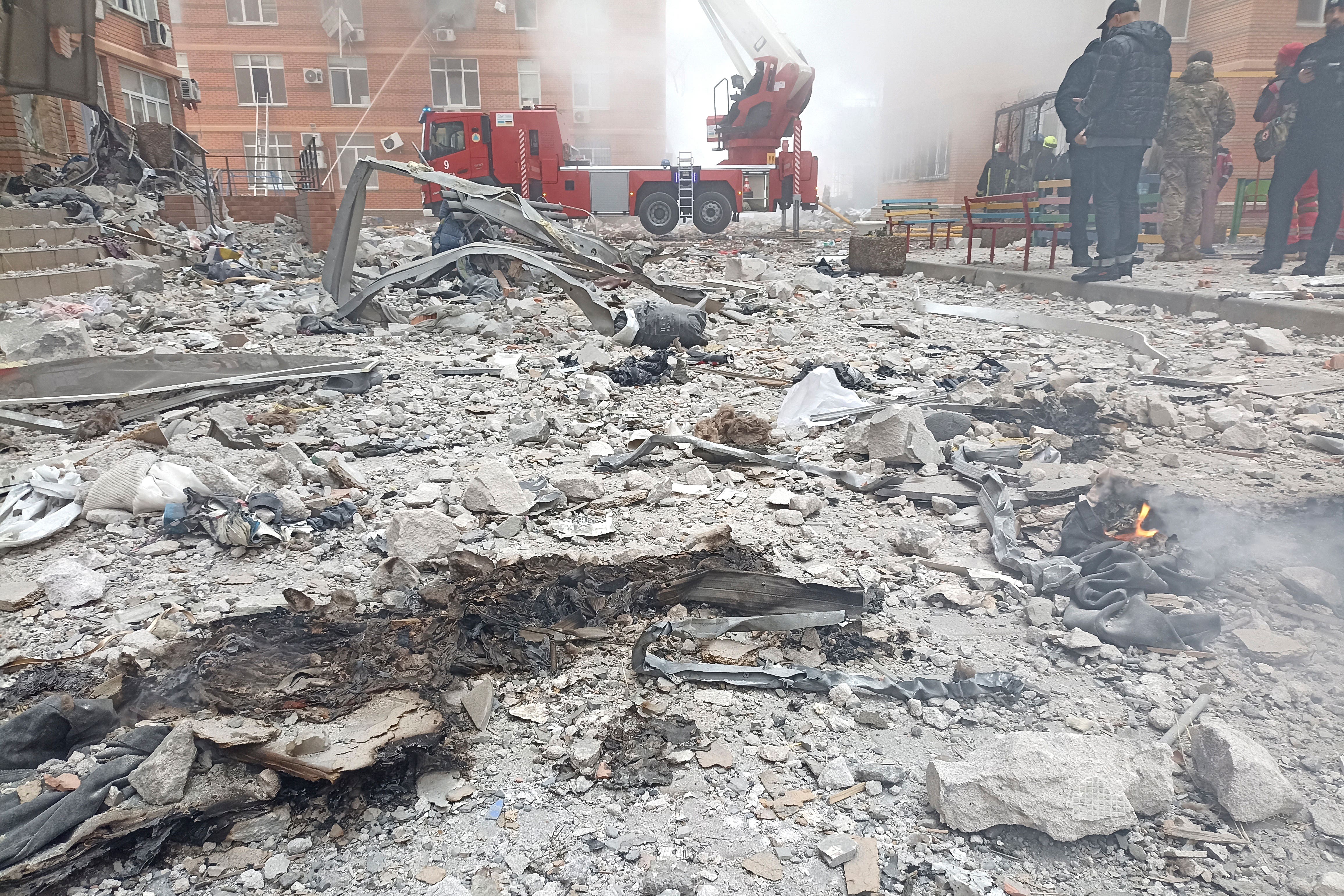 Debris after a Russian attack in Odesa, Ukraine, on Friday (Artem Perfilov/AP)
