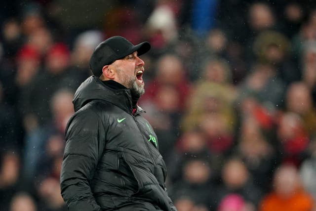 Liverpool manager Jurgen Klopp ends 2023 much happier than he began it (Peter Byrne/PA)