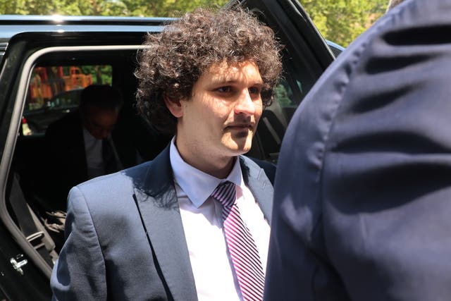 <p>FTX Founder Sam Bankman-Fried arrives at Manhattan Federal Court for a court appearance on July 26, 2023 in New York City</p>