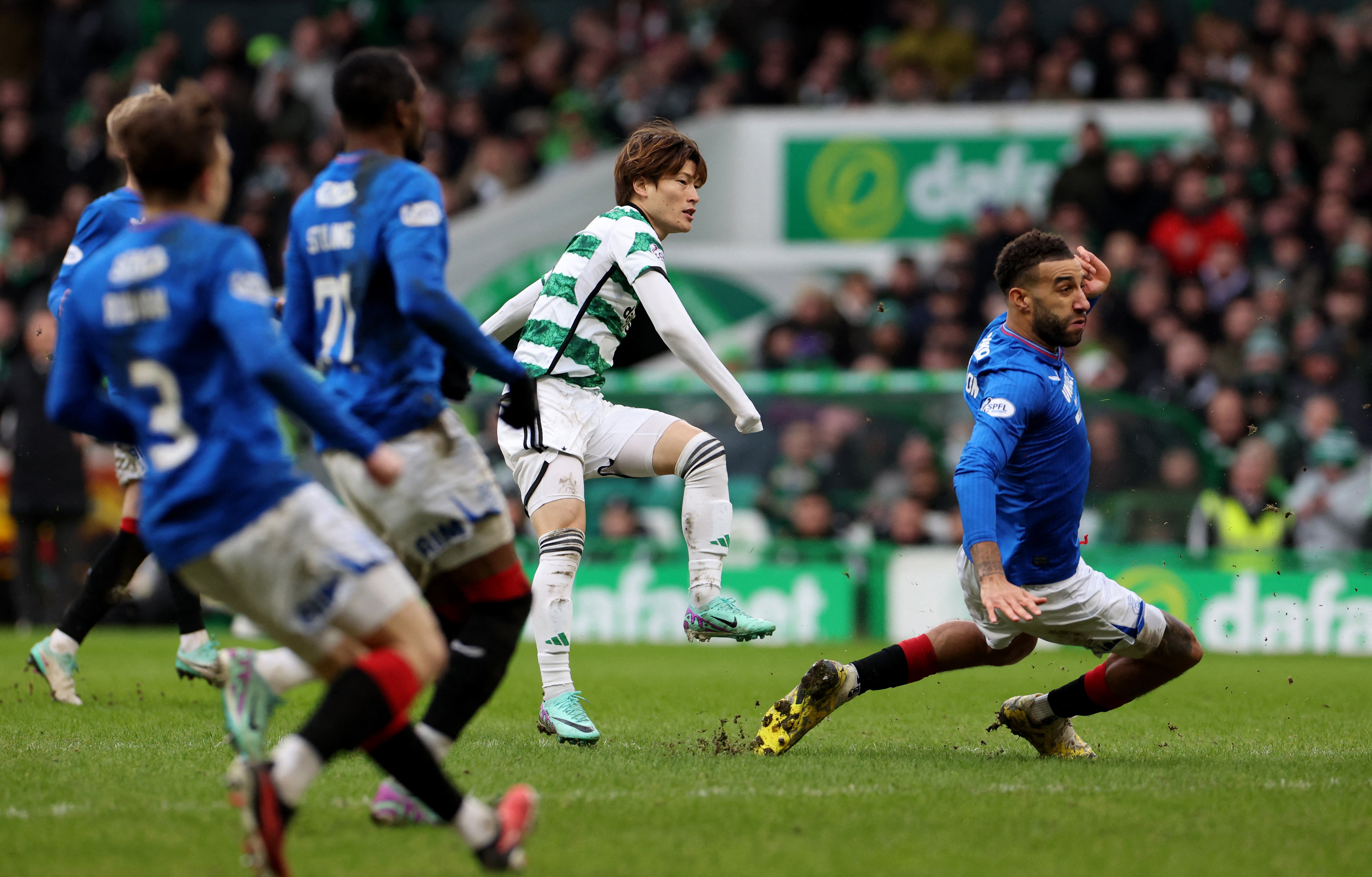 Furuhashi fired home Celtic’s second goal early in the second half