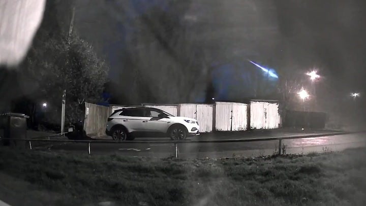 <p>Watch: Moment ‘meteor’ flashes across night sky over UK.</p>
