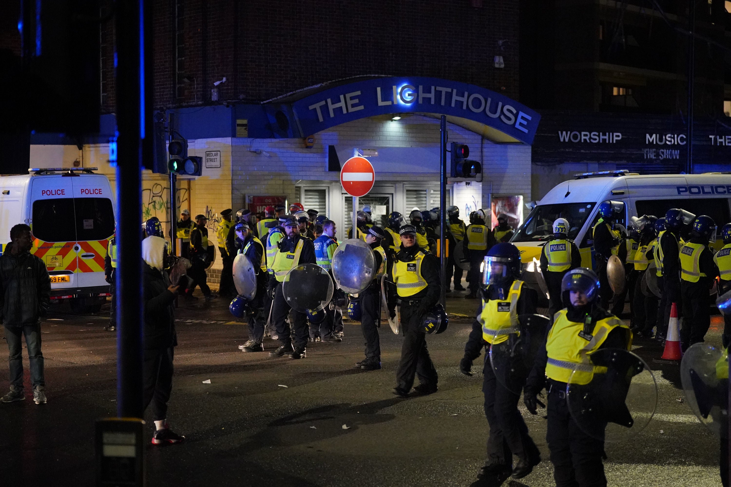 <p>Additional police officers were called to deal with the disturbance close to The Lighthouse Theatre</p>