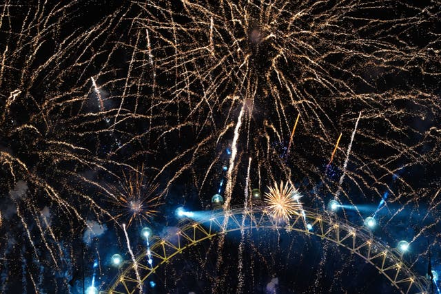 Fireworks light up the sky over the London Eye in central London during last year’s New Year celebrations (Victoria Jones/PA)