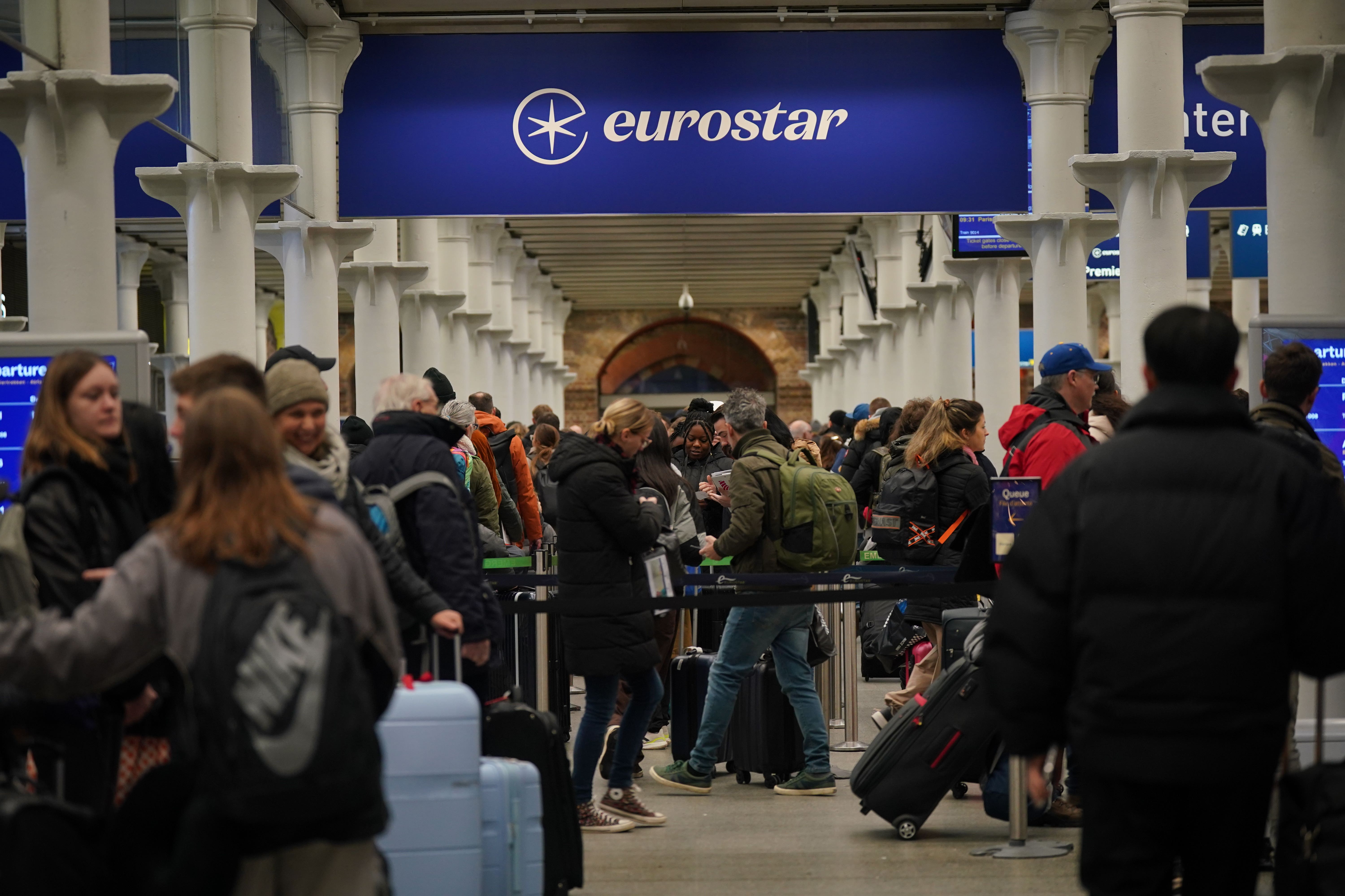 Eurostar passengers have been left disappointed after flooding caused cancellations (Yui Mok/PA)