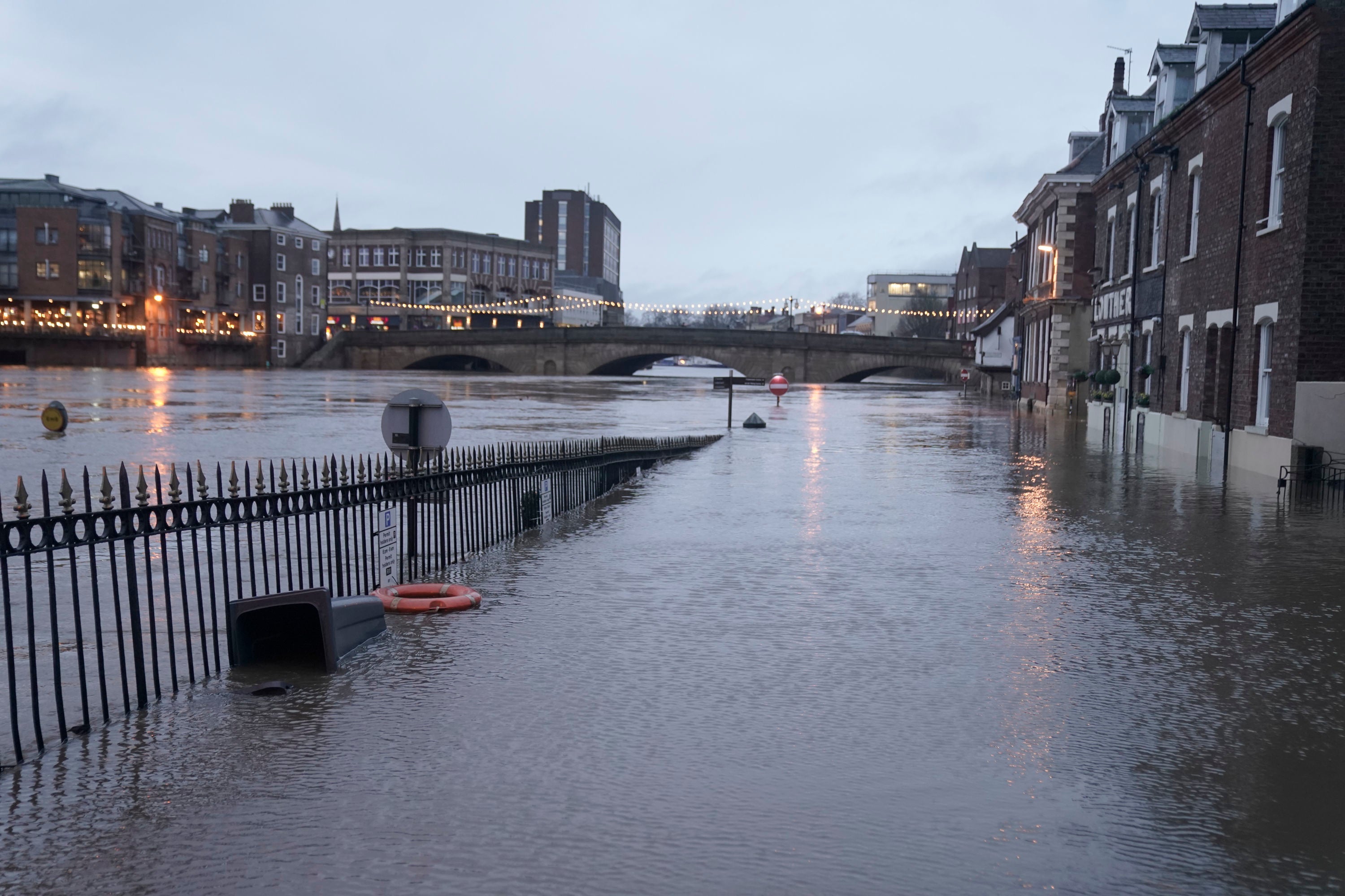 pFlood water in York after the River Ouse burst its banks on Saturday /p