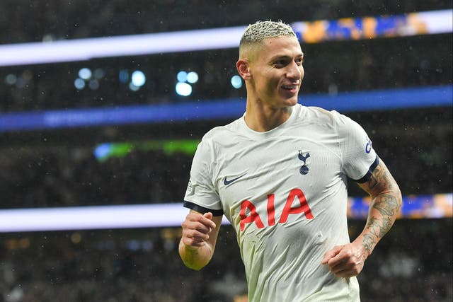 <p>Richarlison is in fine form up front for Tottenham </p>