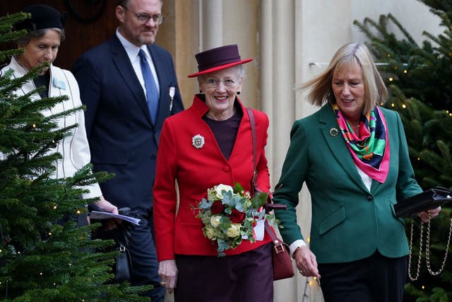 Queen Margrethe II of Denmark visits the Danish Church of St Katharine’s in Camden, for a celebration church service to honour her Golden Jubilee in 2022 (Gareth Fuller/PA)