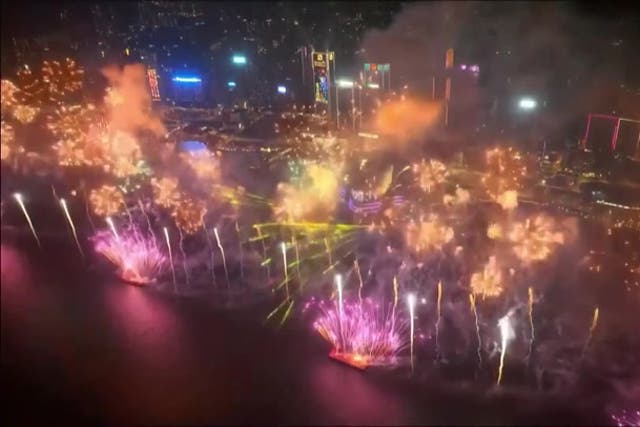 <p>Hong Kong welcomes New Year with city’s largest ever firework display.</p>