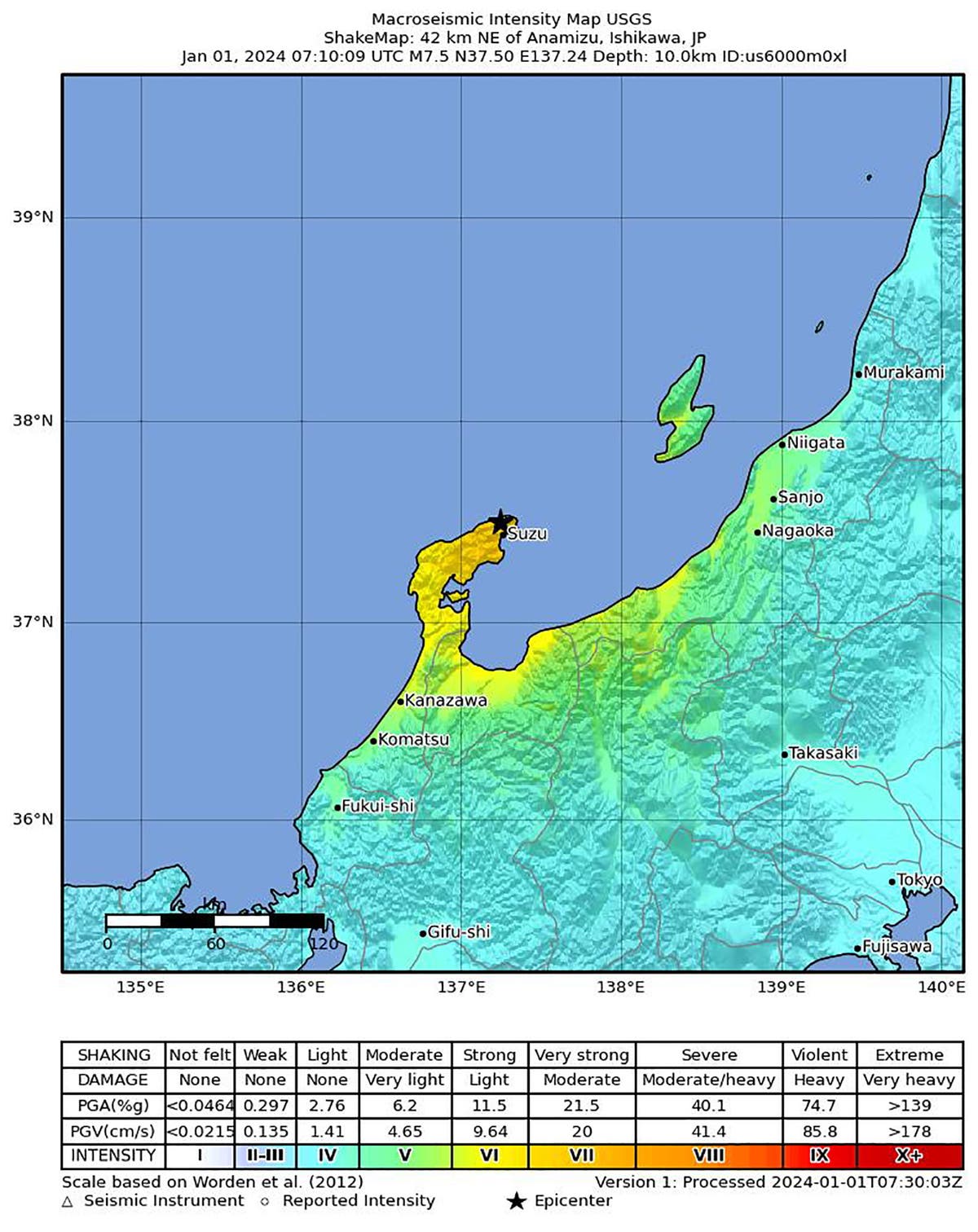 Japan earthquake mapped: Series of powerful tremors triggers tsunami ...