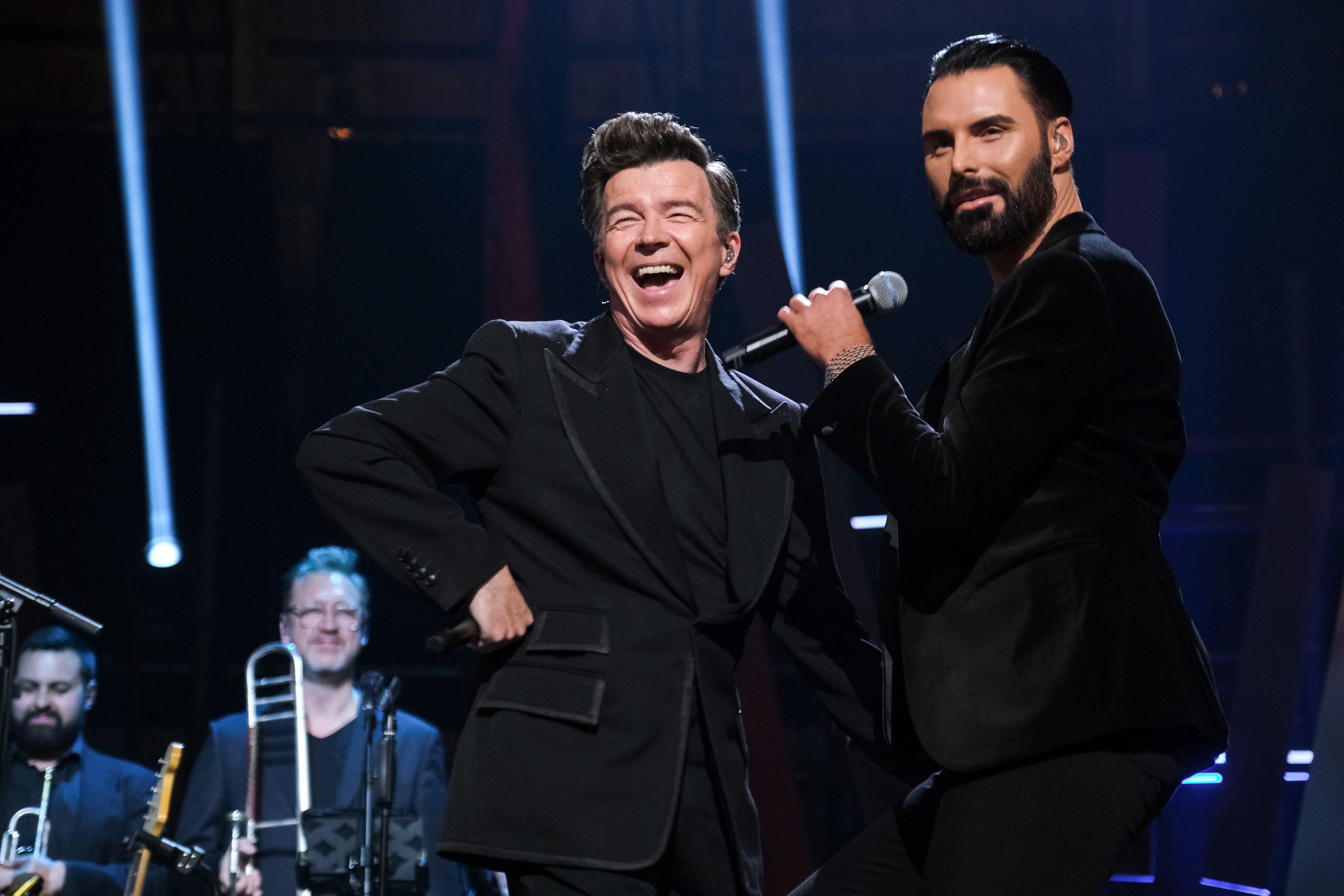 Clark and Astley on stage together