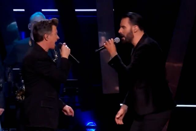 <p>Rylan Clark claims ‘it can’t get any worse’ as he performs classic 80s hit with Rick Astley to celebrate New Year.</p>