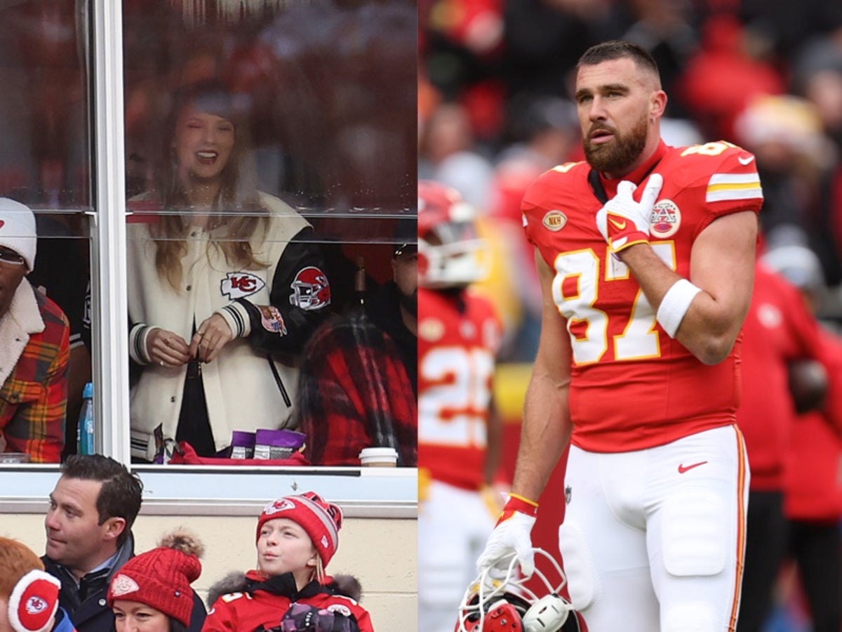 Taylor Swift and Travis Kelce share kiss at New Year’s Eve party