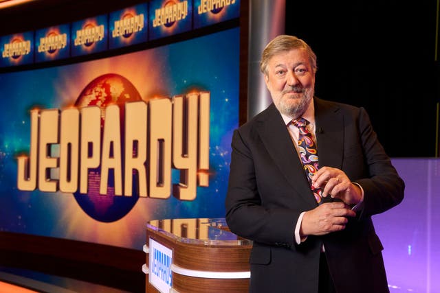 <p>Stephen Fry hosts the UK version of Jeopardy!</p>