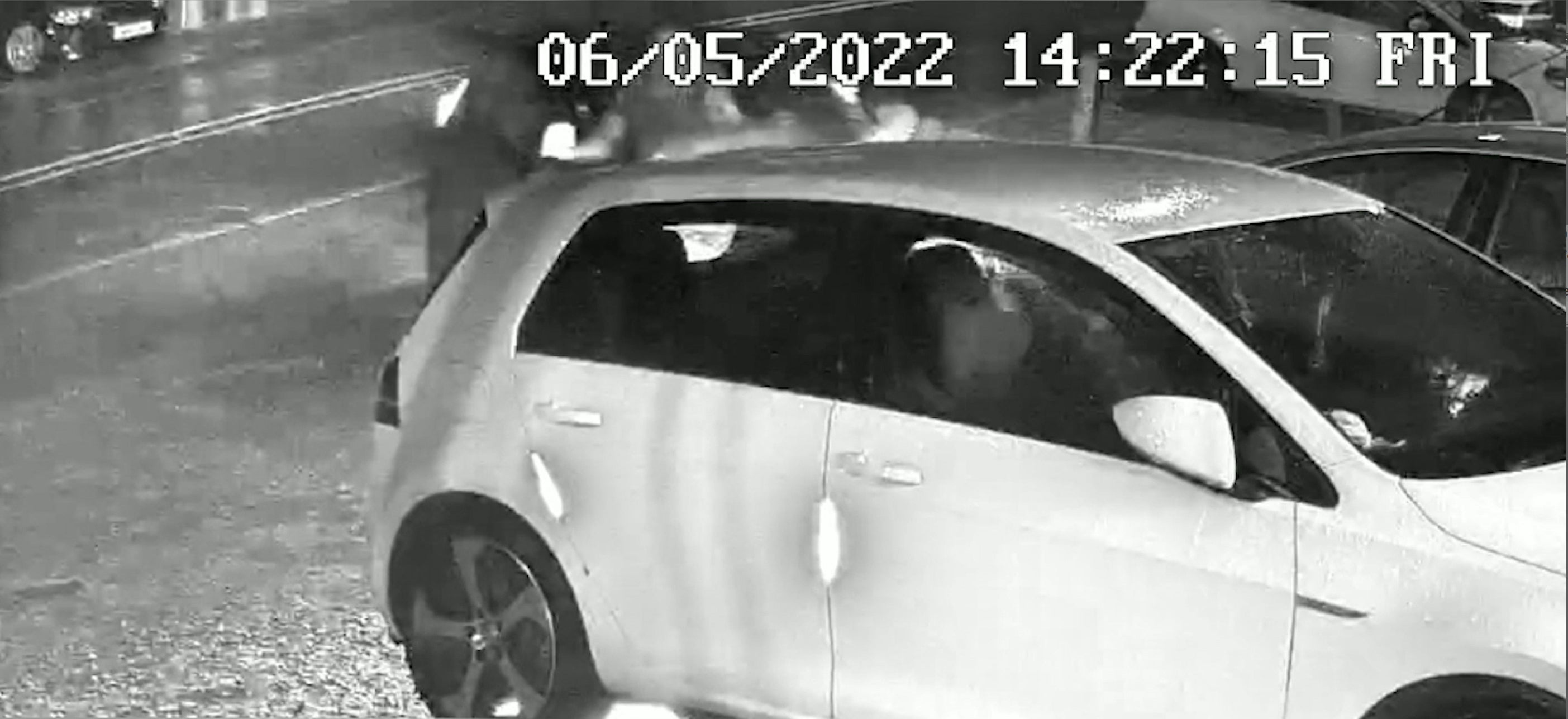 <p>CCTV footage showing Alice Wood hitting Ryan Watson in her Ford Fiesta</p>